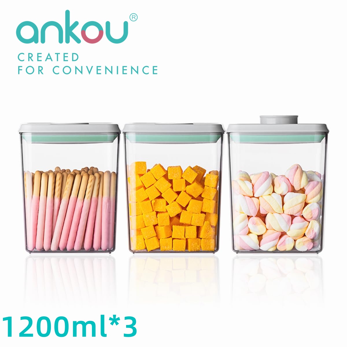Home Cooking Food - Ankou 3Pcs 1.2L Pop Airtight Food