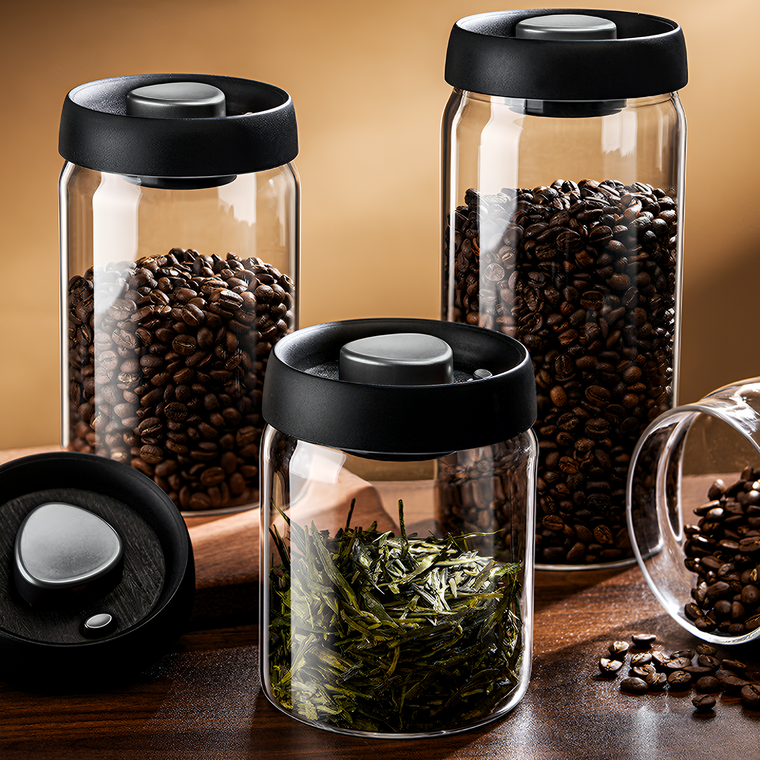 Home Cooking Food - OANKR Vacuum Coffee Canister 500ml 900ml