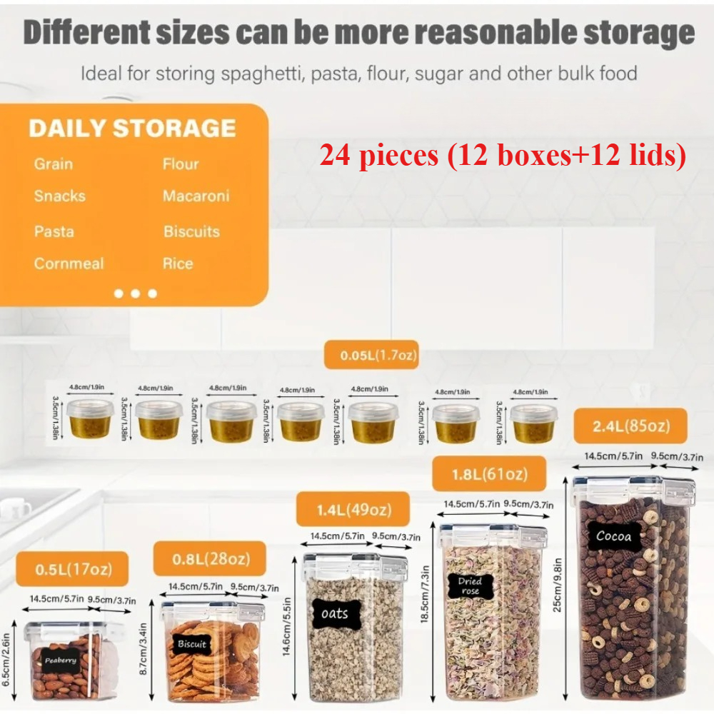 24Pcs Food Storage Containers  - Home Cooking Food recensie en prijs