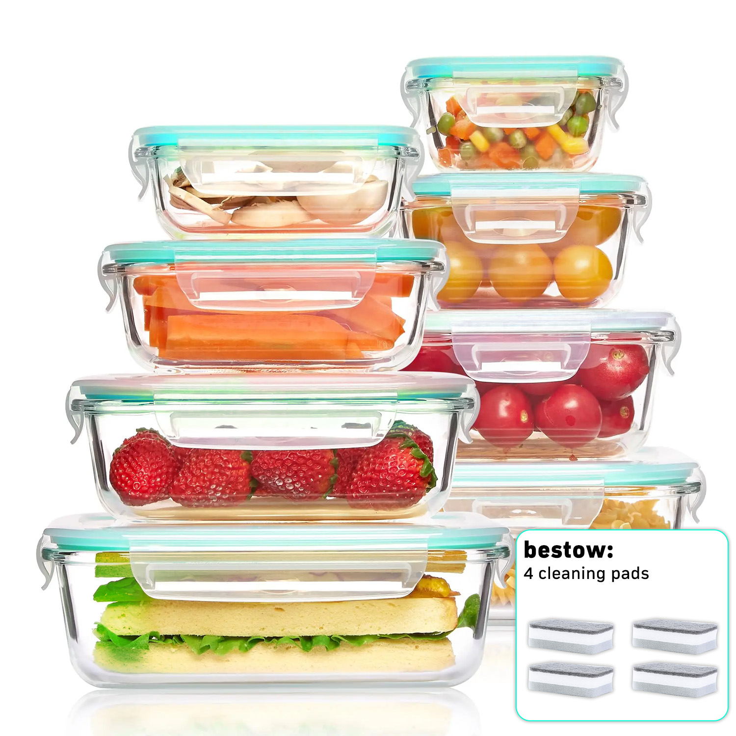 8-Pack Airtight Glass Food Sto - Home Cooking Food recensie en prijs